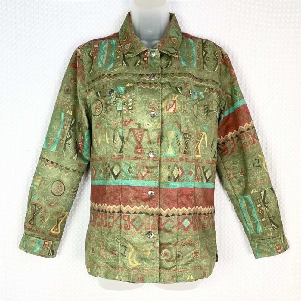 Chico's Aztec/Navajo/Egyptian Shirt Size 1 (M-8)